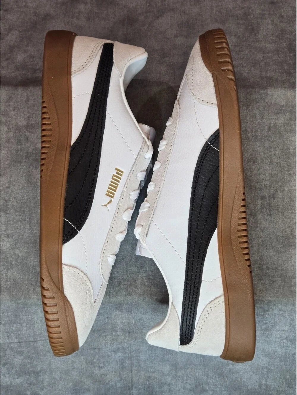 PUMA Club 5v5 Suede - White / Black / Gray (398670-02) Women's 8 NEW